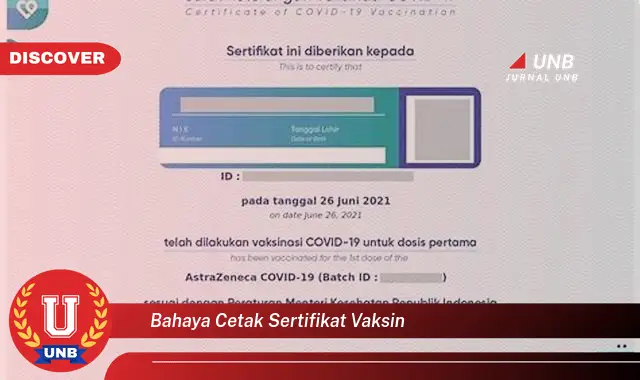 bahaya cetak sertifikat vaksin