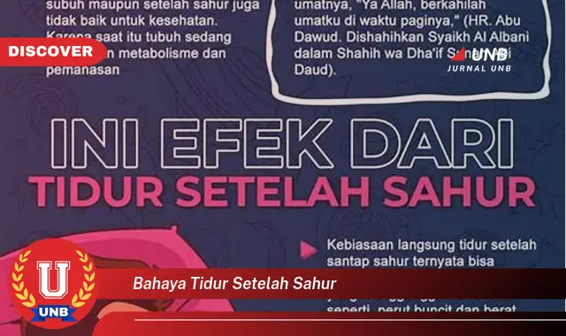 bahaya tidur setelah sahur