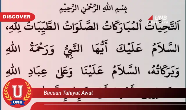 bacaan tahiyat awal