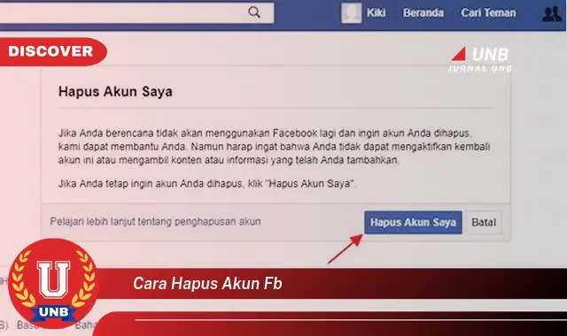 cara hapus akun fb