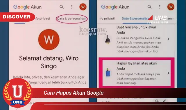 cara hapus akun google