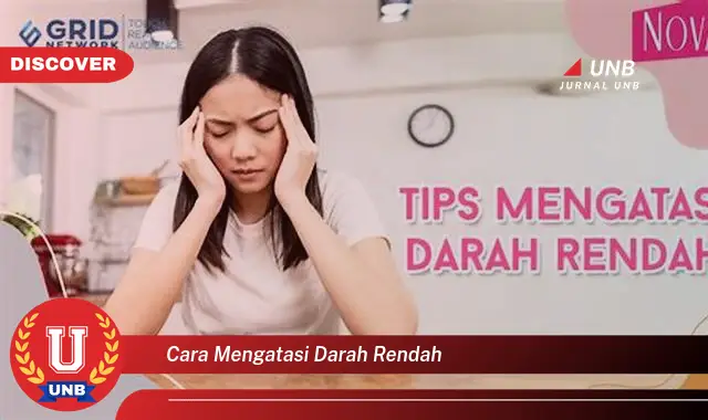 cara mengatasi darah rendah