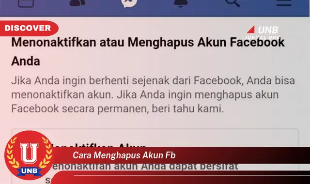 cara menghapus akun fb