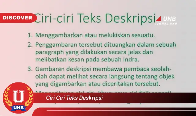 ciri ciri teks deskripsi