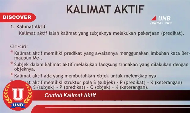 contoh kalimat aktif