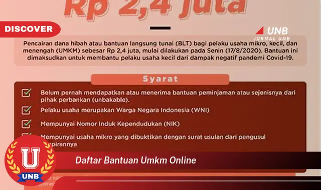 daftar bantuan umkm online