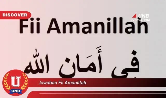 jawaban fii amanillah