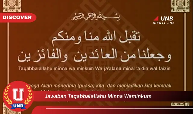 jawaban taqabbalallahu minna waminkum