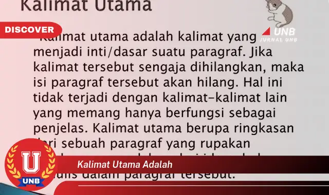 kalimat utama adalah