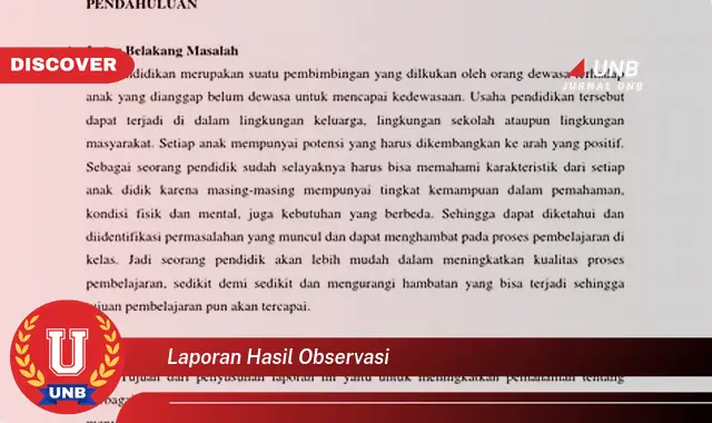 laporan hasil observasi