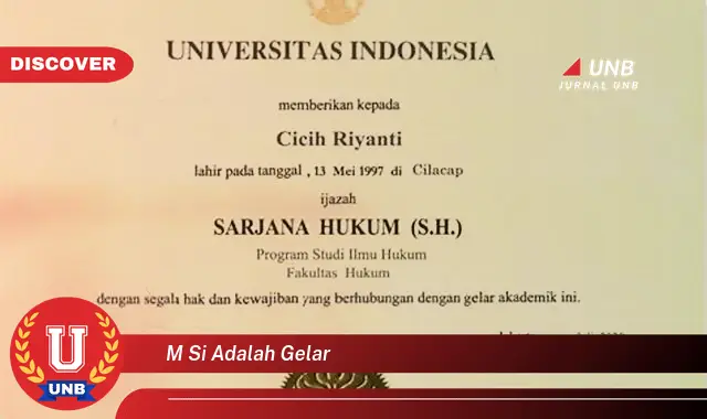 m si adalah gelar