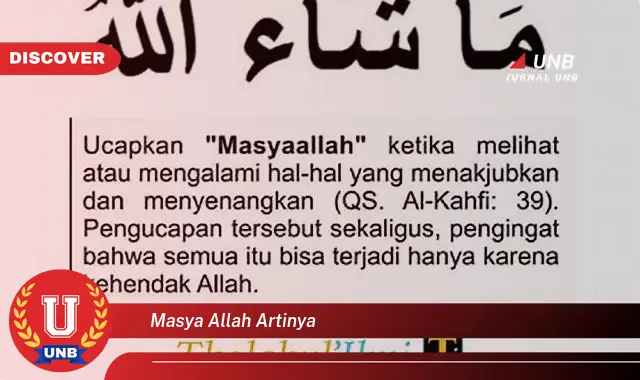 masya allah artinya