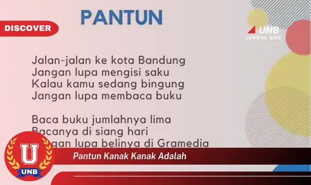 pantun kanak kanak adalah