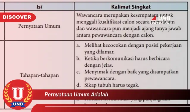 pernyataan umum adalah