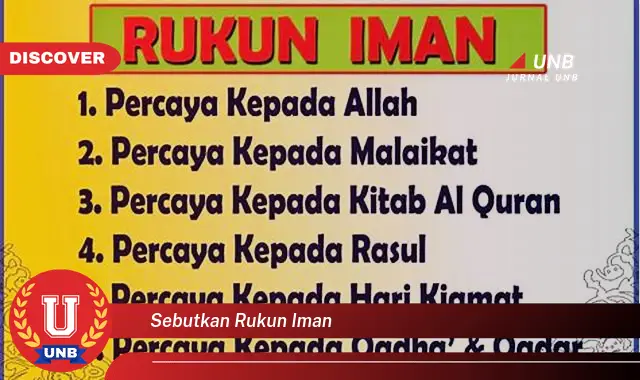 sebutkan rukun iman