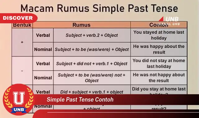 simple past tense contoh