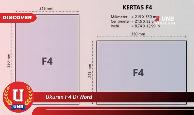 ukuran f4 di word