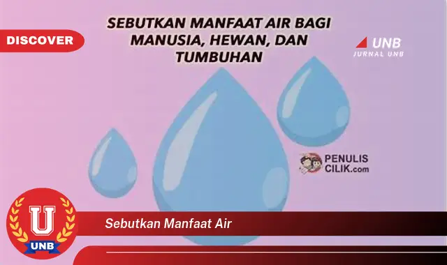 sebutkan manfaat air sebutkan manfaat air