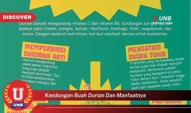 kandungan buah durian dan manfaatnya