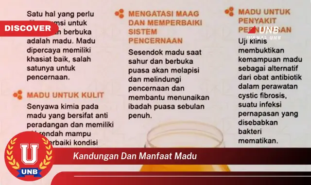 kandungan dan manfaat madu