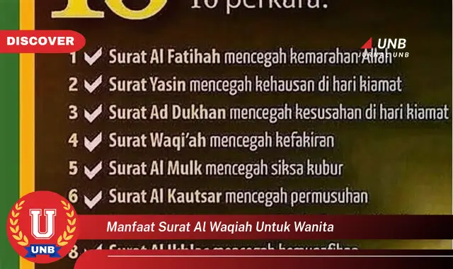 manfaat surat al waqiah untuk wanita