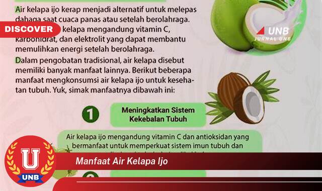 Temukan 9 Manfaat Air Kelapa Ijo untuk Kesehatan Tubuh Anda Secara Keseluruhan