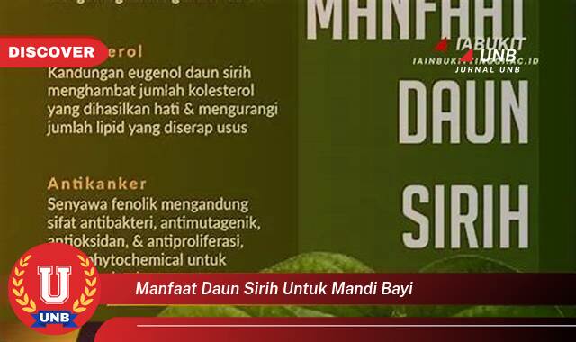 Inilah 10 Manfaat manfaat daun sirih untuk mandi bayi yang Bikin Kamu Penasaran
