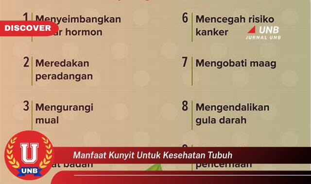 Temukan 8 Manfaat manfaat kunyit untuk kesehatan tubuh yang Wajib Kamu Intip